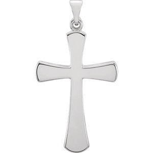 Sterling Silver 28.5x19mm Cross Pendant