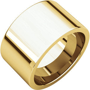 14K Yellow 12mm Flat Comfort Fit Band