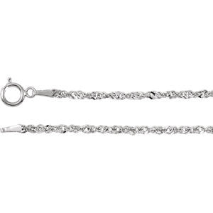 14K White 1.75mm Sparkling Singapore 20" Chain