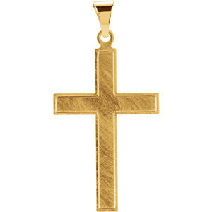 14K Yellow 28x18mm Cross Pendant