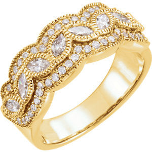 14K Yellow 1 CTW Diamond Anniversary Band