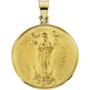 18K Yellow 24.5mm Guadalupe Medal