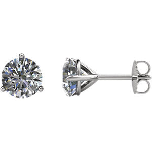 14K White 1 1-2 CTW Diamond Friction Post Stud Earrings