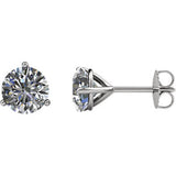 14K White 2 CTW Diamond Friction Post Stud Earrings