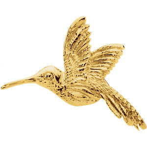 14K Yellow 27x25mm Hummingbird Brooch