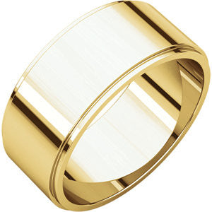 14K Yellow 8mm Flat Edge Band