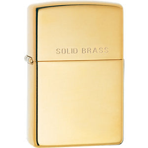 Zippo® "Solid Brass" High Polish Brass Lighter