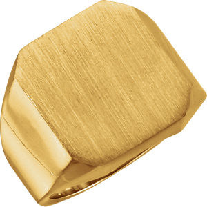 14K Yellow 18x16mm Octagon Men's Signet Ring