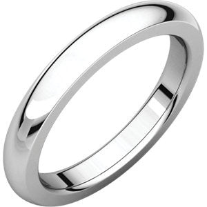 14K White 3mm Heavy Comfort Fit Band