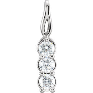 14K Yellow 1/2 CTW Diamond 3-Stone Pendant