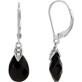 14K White Smoky Quartz & .025 CTW Diamond Earrings