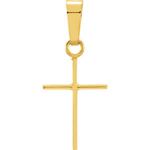 14K Yellow 12x8mm Cross Pendant