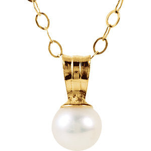 14K Yellow Youth Pearl 15" Necklace