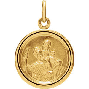 14K Yellow 14mm St. Christopher Medal