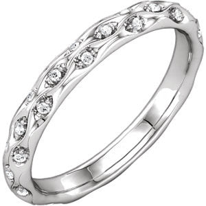 Platinum 1-5 CTW Diamond Sculptural-Inspired Eternity Band Size 7