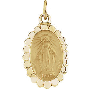 14K Yellow 17x11mm Miraculous Medal