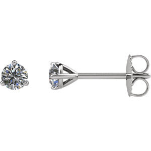 14K White 1-5 CTW Diamond Friction Post Stud Earrings