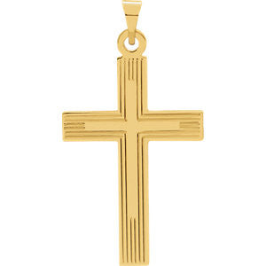 14K Yellow 27x16mm Cross Pendant