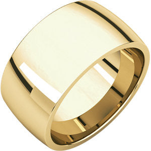 14K Yellow 10mm Light Comfort Fit Band