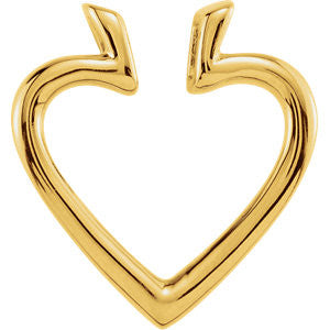 14K Yellow 19.5x18.25mm Heart Pendant Enhancer