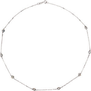 Sterling Silver Cubic Zirconia 16" Necklace