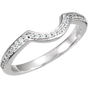 14K White 1-8 CTW Diamond Band for 4.5mm Round Engagement Ring