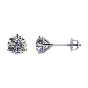 14K White 1 1-2 CTW Diamond Threaded Post Earrings