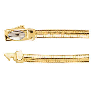 14K Yellow & White 3mm Two-Tone Reversible Omega 16" Chain