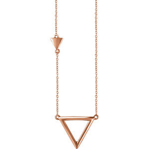 14K Rose Triangle 18" Necklace