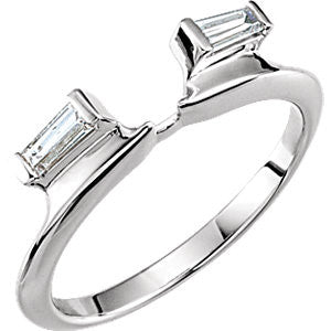 Platinum 1/5 CTW Diamond Baguette Wrap-Style Ring Enhancer