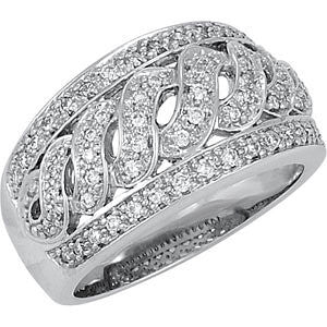 14K White 1-2 CTW Diamond Band