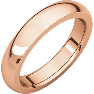 10K Rose 4mm Heavy Comfort Fit Band