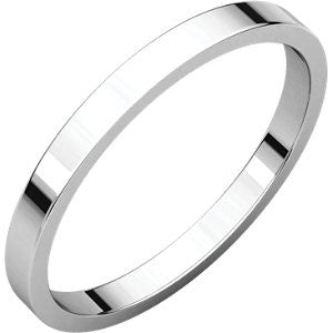 14K White 2mm Flat Band