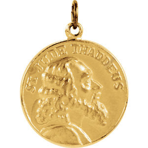 14K Yellow 19.5mm St. Jude Thaddeus Medal