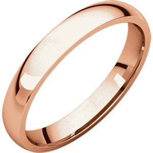 14K Rose 3mm Light Comfort Fit Band