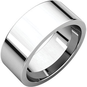 14K White 8mm Flat Comfort Fit Band