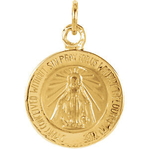 14K Yellow 12mm Miraculous Medal