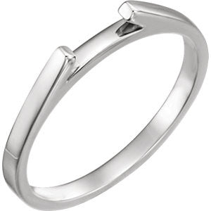 14K White Band for 6mm Round Ring