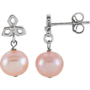 Sterling Silver Freshwater Cultured Pearl Dangle Earrings