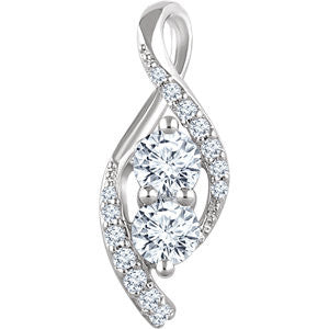 14K White 5-8 CTW Diamond Pendant