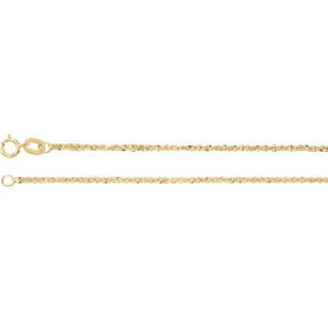 14K Yellow 1.25mm Sparkle Singapore 16" Chain