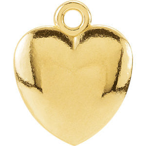 14K Yellow 10.85x8.9mm Puffed Heart Charm