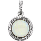 14K White Opal Pendant