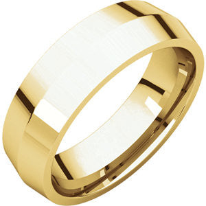 14K Yellow 6mm Knife Edge Comfort Fit Band