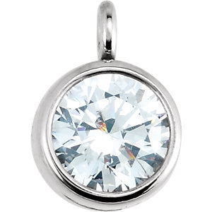 14K White 1-6 CTW Diamond Micro Bezel Dangle