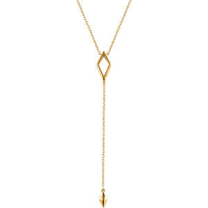 14K Yellow Geometric Y 16-18" Necklace