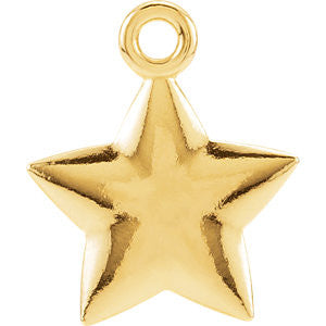 14K Yellow 11.5x9.75mm Puffed Star Charm with Jump Ring