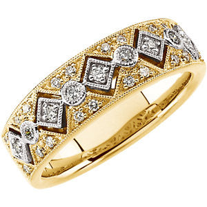 14K Yellow & White 1-4 CTW Diamond Anniversary Band