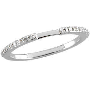 14K White 1-8 CTW Diamond Band for 5X5 Engagement