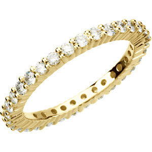 14K Yellow 1 CTW Diamond Eternity Band Size 7